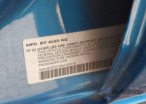 2022 Audi A3 Premium Plus 40 Tfsi Front-Wheel Drive S Tronic from USA, damaged, VIN WAUBUDGY4NA105316